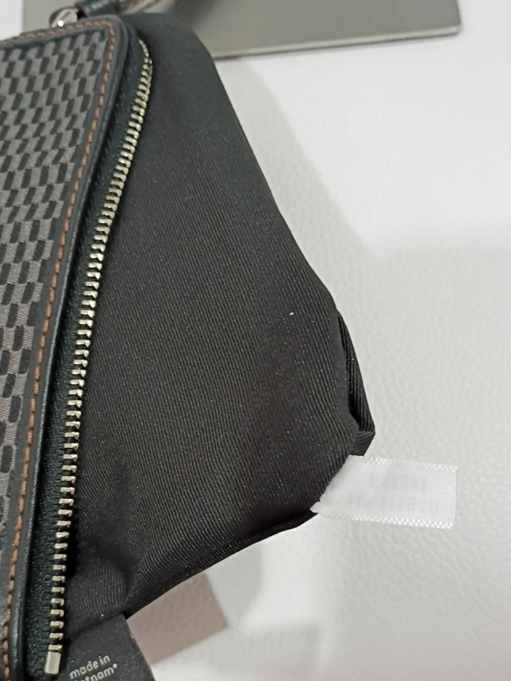 Coach Brown and Black Checkered Wristlet